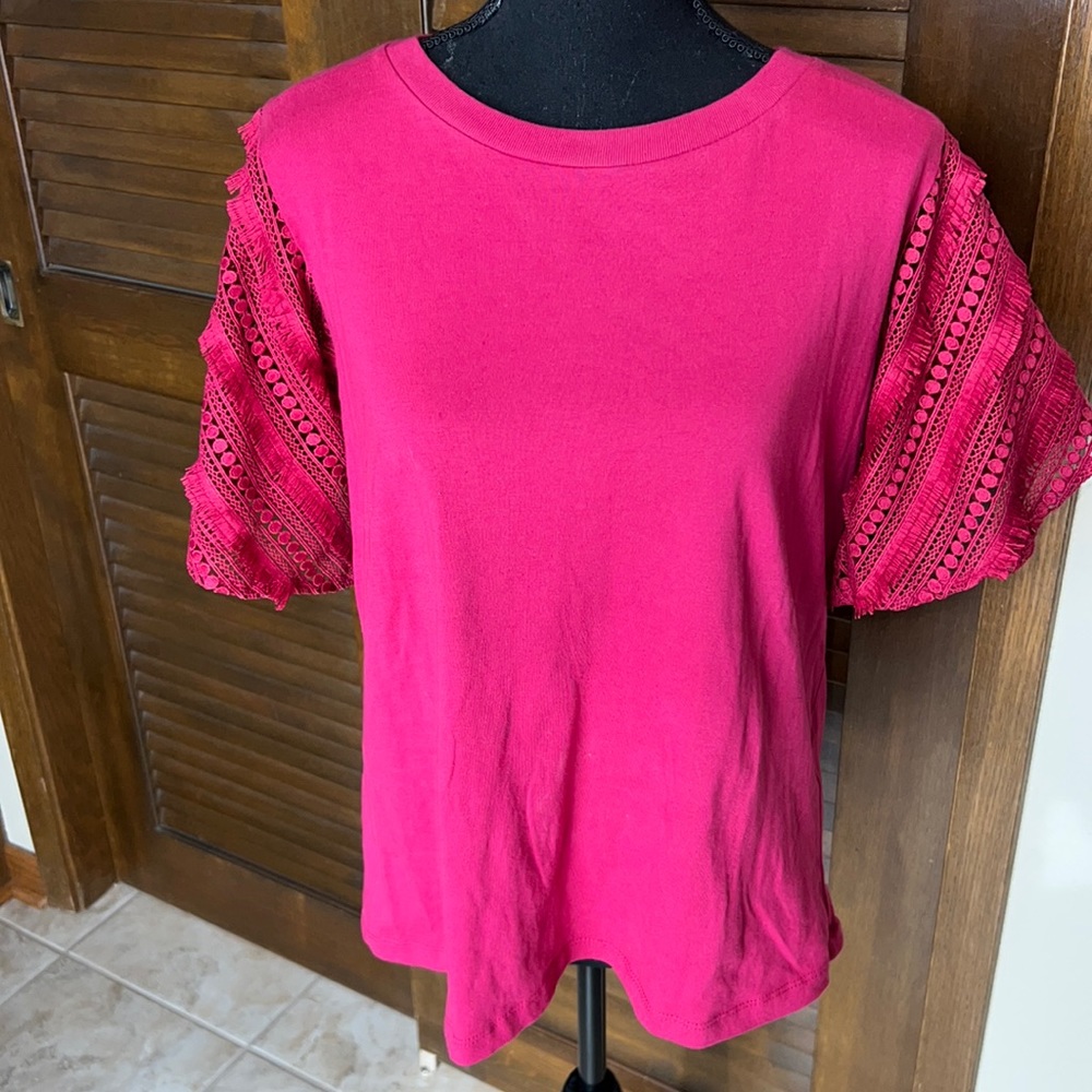 Pepin by Anthropologie Lace Detail Sleeve Size L